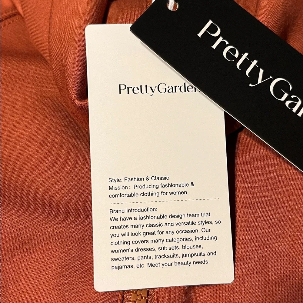 Women’s Pant outfit. Half-Zip Pullover Sweater – Rust Orange and matching pants. - Picture 9 of 9